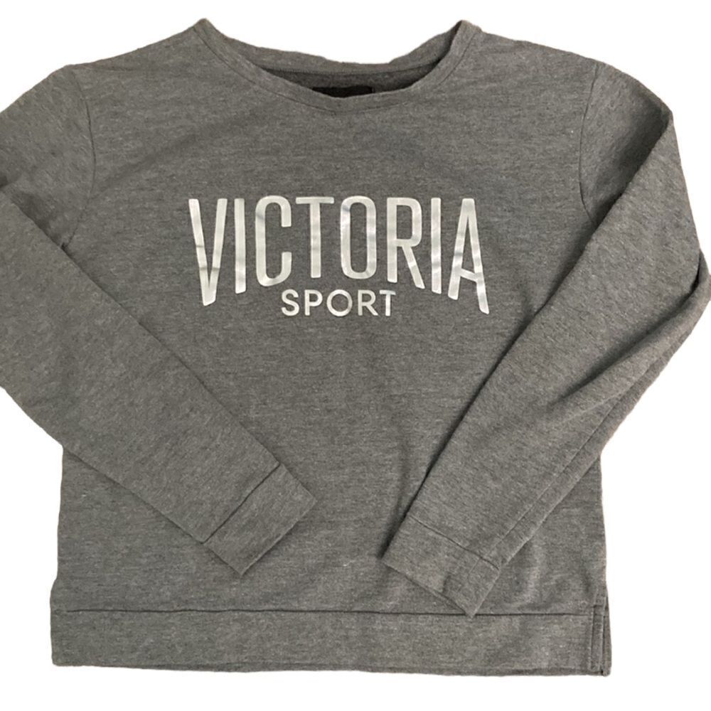 VICTORIA Sport Gray Sweatshirt with Silver Lettering